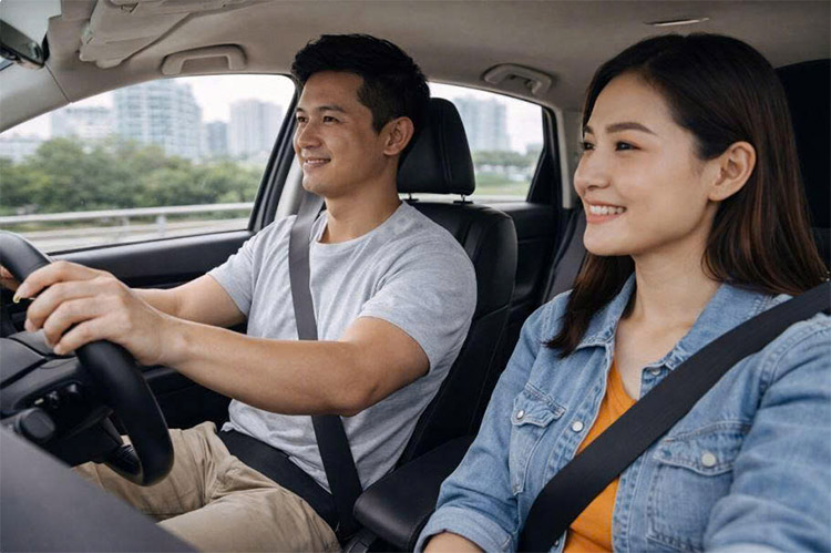 Bắt đầu h&agrave;nh tr&igrave;nh khi ho&agrave;n tất thủ tục thu&ecirc; xe