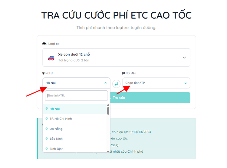 Chọn tuyến đường di chuyển