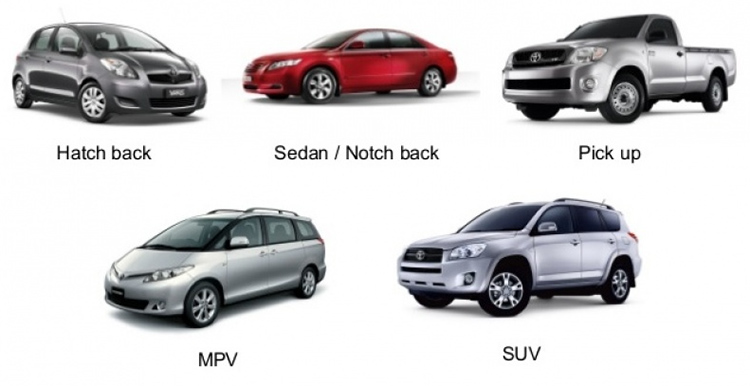 Loại xe ảnh hưởng đến giá thuê xe tự lái