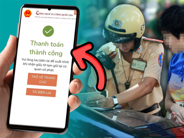 Nộp phạt nguội trực tuyến qua Cổng dịch vụ c&ocirc;ng