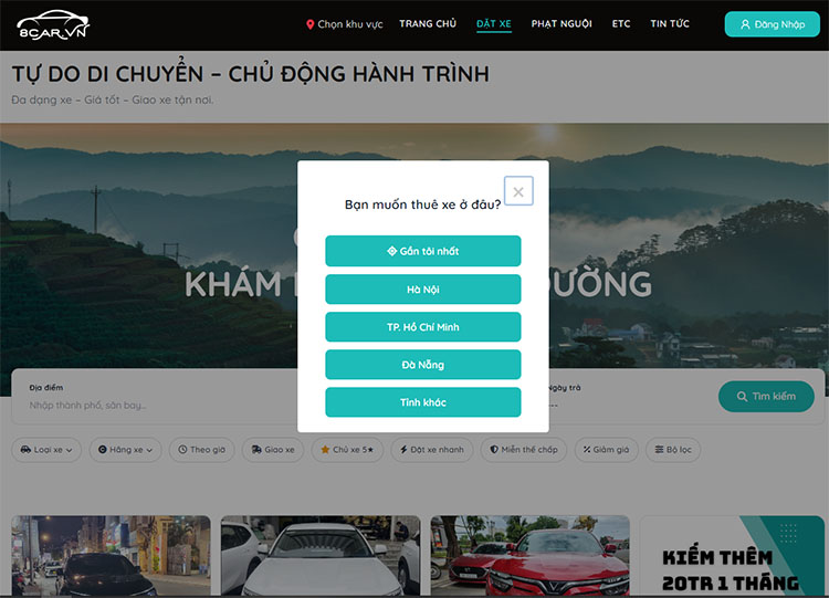 Quy trình thuê xe tự lái tại 8car tiện lợi với một vài thao tác đơn giản