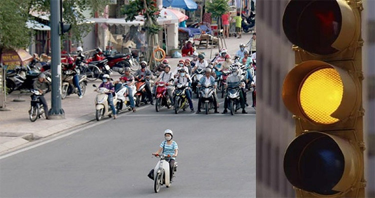Tăng tốc khi thấy đèn vàng dễ bị phạt nguội do vượt đèn vàng